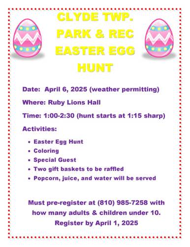Parks & Recreation Easter Egg Hunt Clyde Township